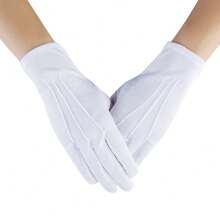 1 Cặp Găng tay Polyester phong cách đường phố đơn sắc, thích hợp cho đám cưới, mặc hàng ngày, biểu diễn, mọi mùa - trắng - Xem 2