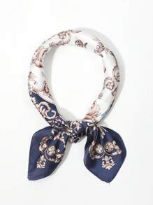 1 件时尚优雅方形围巾头带 - 藏蓝色 - 查看 2