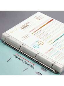 1pc Morandine Color A4 File Folder, D-Ring 4-Hole Document Organizer Binder,Back To School,School Supplies - Multicolor - View 3