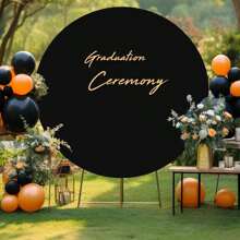 1 pieza de 5 pies/6 pies/6.6 pies(aprox. 1.5m/1.8m/2m) Cubierta de fondo redondo color rosa, azul claro, negro, blanco con hebilla de fibra de poliéster apta para decoración de arco de globos redondos para bodas, cumpleaños y fiestas - Negro - Ver 8