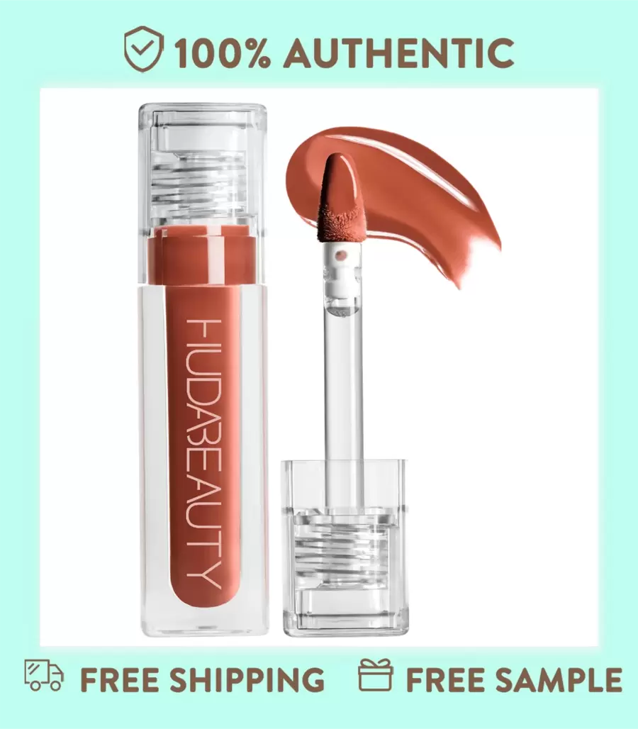 HUDA BEAUTY Lip Gloss Plumper For Fenty Beauty High-Shine Non-Sticky Formula With Vitamin E Lip Filler Effect & Hydrating Gloss 0.13 Oz/3.9 ML-Faux Filler Shiny Non-Sticky Lip Gloss-Size 0.13 Oz / 3.9 ML - Foxy - 查看 1