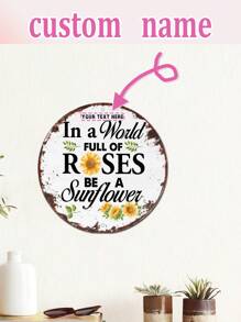 定制个性化花园艺术金属圆形标志，室内外疗愈花园装饰礼物 - 彩色 - 查看 2