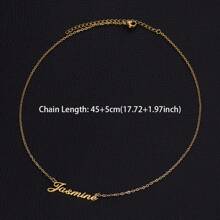 Customizable "Jasmine" Golden-Tone Necklace - Minimalist 304 Stainless Steel, Perfect For Casual Attire & Gifting, Gift Necklace|Elegant Accessory|Custom Nameplate
