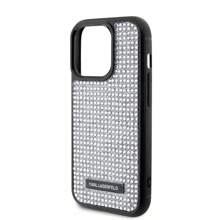 Karl Lagerfeld Karl Rhinestone Logo Metal Case For IPhone 15 Pro - Silver - Silver - View 6