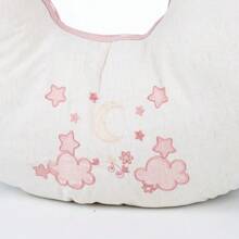 Nursing Pillow In 100% Cotton Linen With Embroidered Zipper For Boys And Girls Baby Layette - Rosa Pálido - Ver 3