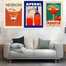 1 幅无框海报墙艺术复古卡通果汁海报和印刷饮料帆布画俱乐部酒吧商店家居装饰 - 彩色 - 查看 29