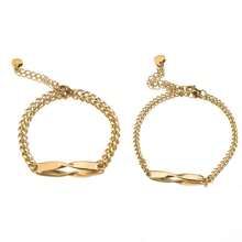 2pcs Customized Stainless Steel Couple Bracelets Set, Men&Women Bracelet, Personalized Names & Anniversaries, Valentine's Day Gift, With Gift, Boyfriend And Girlfriend Promise Mobius Bracelets For Anniversary,School Supplies,Back To School,For Office,For School,For Classroom,For Teacher Gifts,For University,For Colleague,For Dorm Rooms,For Teacher,For Boys And Girls,For Teenagers,Junior High School Students,Middle School Students,High School Senior High School Students,College Students,University Students,Freshman,Sophomore,Underclassmen - Multicolor - View 9