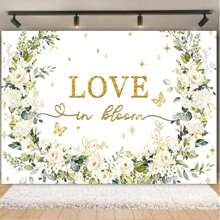 Pink Floral Wedding Shower Party Decoration Backdrop For Wedding Portrait Photography Scene Decoration Banner Vinyl