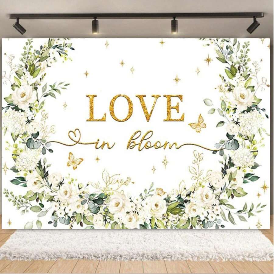 Pink Floral Wedding Shower Party Decoration Backdrop For Wedding Portrait Photography Scene Decoration Banner Vinyl