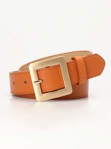 1 件百搭简约时尚方形扣女士皮带，韩版