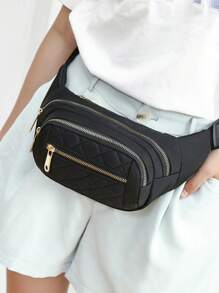 Durable Waterproof Chest Bag with Adjustable Strap - Perfect for Sports and Travel - Black - View 2