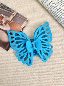 1件，女士大号哑光亮面蝴蝶镂空夹双盘发夹时尚马尾发爪适合送给女性朋友的精美礼物（颜色鲜艳） - 彩色 - 查看 17