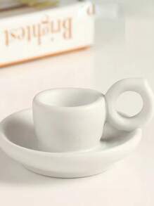 Cirelle 1pc Vintage Plain Ceramic Candlestick Holder, Ceramic Candle Aroma Diffuser Stand, Suitable For Home Decor, Photography Props, Living Room, Coffee Table, Kitchen Dining Table Candle Light Dinner, Holiday Decoration (Ceramic Candle Holder Only, Candles Not Included) Gifts Birthday Graduation