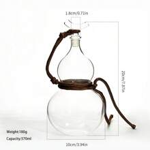 1 pezzo Brocca per vino in vetro vintage a forma di zucca, tazza per vino in pregiato vetro borosilicato con intagli, set da alcolici di stile cinese