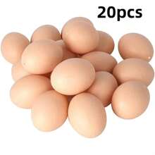 3/6 件鸡舍小假鸡蛋，农场动物用品笼子配件，鸡窝指南，鸡蛋装饰，塑料假鸡蛋，用于 DIY 工艺品、绘画和装饰 - 逼真的仿真鸡蛋