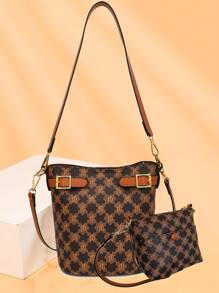 Women's Fashionable Casual Versatile High-End Shoulder/Crossbody/Handbag Bucket Bag, Spring 2025 New Arrival - Coffee - View 1