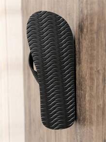 Tongs pour hommes, sandales à enfiler décontractées, sangle grise et verte, semelle plate, adaptées pour l'extérieur, la plage, l'été