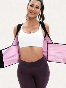 1pc Waist Trainer Sweat Sport Fitness Top, Short/Long Sleeve Shapewear - Multicolor - View 2