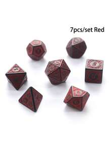 7 قطع/طقم نرد متعدد الأضلاع ، نرد أرقام لألعاب طاولة الدور ، ألعاب الألواح - نرد ذو 4/ 6/ 8/ 10/ 12/ 20 وجهًا - متعدد الألوان - مشاهدة 5