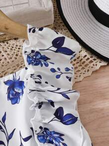 2 chiếc váy chữ A không tay in họa tiết hoa và lưới cho bé gái, thời trang thường ngày mặc ngày hè, mặc trong nhà và ngoài trời - Nhiều màu - Xem 5