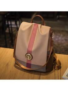 Fashion Women's PU Laptop Backpack Bag Anti-Theft And Waterproof - Rust Brown - View 2