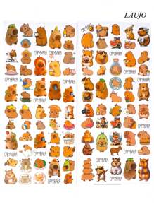 120 Pegatinas sticker de capibara en papel holografico ¡El toque perfecto para tus cosas! - 120 Capibaras - Ver 7