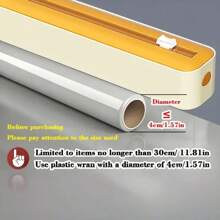 1pc Plastic Container With Aluminum Foil Dispenser, Sliding Cutter - Kitchen Storage Box With Suction Cup Base, Suitable For Home And Commercial Use, Cutting Box, Stable Storage, Practical Tool - Multicolor - View 10