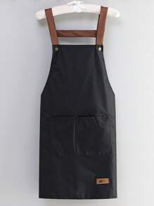 1 pezzo Grembiule da chef personalizzato con ricamo, grembiule nero impermeabile, con regolazione e 2 tasche, adatto sia per uomo che donna, grembiule professionale per cucina, cottura, giardinaggio, pittura, panetteria, ristorante - Multicolore - Visualizzare 10