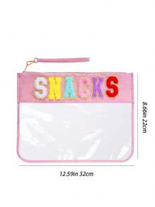 Women's Letter Transparent Zipper Storage Bag Transparent Cosmetic Bag Multifunctional Snack Bag