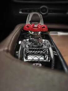 1 pièce Autocollant de valve de commutateur créatif de voiture, bouton métallique de démarrage à une touche, décoration intérieure de contrôle central de voiture