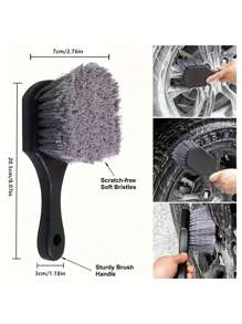 轻松清洁您的汽车车轮和轮胎 - 软毛洗车刷所有外表面和车轮刷（适用于汽车、卡车、SUV、房车、摩托车等）