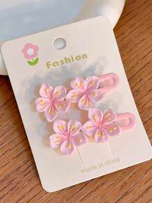 全新儿童樱花发夹和发环、粉色樱花发夹、婴儿侧刘海发饰 - 彩色 - 查看 11