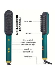 Máy uốn tóc và hỗ trợ tóc đa năng 2 trong 1, sử dụng cả ướt và khô, công nghệ gốm, phích cắm 110V của Hoa Kỳ, lược tạo kiểu tăng dần nhiều nhiệt độ, quà tặng cho nữ, quà tặng Ngày của Mẹ - Xem 4