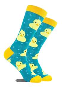 1 Pair Unisex Cartoon Duck Mid-Calf Socks, Couple Style, All Season