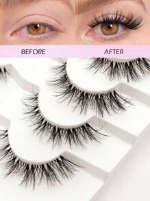 Asiteo 7对假睫毛自然纤细柔软时尚透明带状交叉睫毛适用于日常约会和节日睫毛条睫毛，睫毛，睫毛，假睫毛