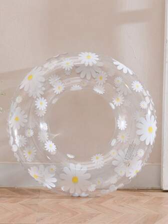 1 件花卉图案充气游泳圈，非常适合户外泳池、海滩、派对 - 成人完美的夏季礼物，户外游泳配件|装饰性泳衣活力泳池漂浮装置