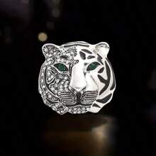 Vintage Tiger Year Chinese Zodiac Tiger Head Brooch, Suit/Blazer Fierce Tiger Pin, Unique Personal Accessory For Unisex, Versatile - Tiger Head Brooch - View 6