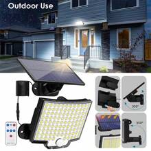 NetHong 106 LED Solar Light Outdoor With Motion Sensor, IP65 Waterproof, 120° Lighting Angle, Solar Wall Light For Garden With 5m Cable - Black - View 3