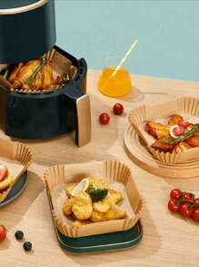 100pcs Disposable Air Fryer, Paper Air Fryer Liner, Paper Basket Bowl, Baking Pan, Oven Accessories, Baking Tools, Kitchen Gadgets, Kitchen Accessories Back To School