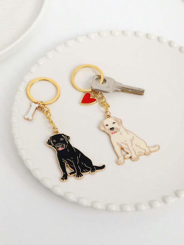 1pc Alloy Golden Labrador Retriever Key Ring Pet Dog Keychain Animal Charm Man Car Keychain Lovely Bag Pendant For Best Friend's Gift