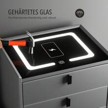 OYAJIA Nightstands - schwarz grau - 查看 8