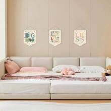 帆布壁挂装饰适用于托儿所、婴儿房、儿童房、小兄弟、大兄弟、兄弟是最好的朋友、大哥哥 - 彩色 - 查看 7