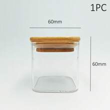 1PC/6PCS/12PCS Clear Glass Jars, Glass Condiment Jar, Spice Container With Airtight Bamboo Lids - Perfect For Tea, Coffee, Spice, Candy Storage - Includes Labels And Markers For Easy Organization - Ideal Kitchen Gadgets And Party Supplies