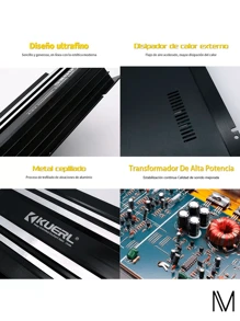 Amplificador Potencia 4 Canal Audio Para Auto Estéreo Coche - Negro - Ver 3