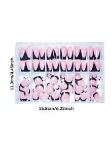 288 piezas de uñas postizas francesas con elegante brillo y diseño francés de la serie ballet suave, adecuadas para todas las mujeres y niñas, para uso diario