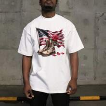 1/2/3 Pcs Anniversary Theme Heat Transfer Patches, Plastic, Washable & Ironable, Cartoon Soldier Boot & Rose Flag Design, Suitable For DIY T-Shirts, Hoodies, Jeans, Backpacks, Tote Bags, Pillows, Retro Baseball Caps, Patriotic Decoration