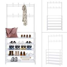 OYAJIA ‌✨ 2025 Ultimate Space-Saving Hallway Organiser | 5-Tier Heavy-Duty Shoe Rack + 8 Anti-Slip Hooks | Stylish Entryway Tree Clothes Rack For British Homes – Instant Assembly, Multi-Room Storage & Perfect Housewarming Gift! ‌ - White - View 11