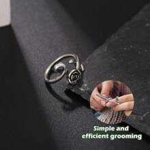 Adjustable Woven Crochet Tension Ring, Silver Color Crochet Ring, For Crochet Knitting, Finger Crochet Ring, Hand Weaving Supplies, Women Crochet Knitting Tools - Multicolor - View 5