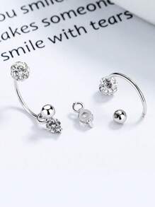 1 件 S925 纯银肚脐 锆石肚脐 银肚脐环 小肚脐 Mimi 肚脐首饰 - 單隻肚臍環 - 查看 3