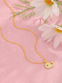 1 Piece New Bling Zirconia Whale Pendant Necklace For Men Women Fashionable Lightweight Luxury Ocean Animal Charm Clavicle Chain